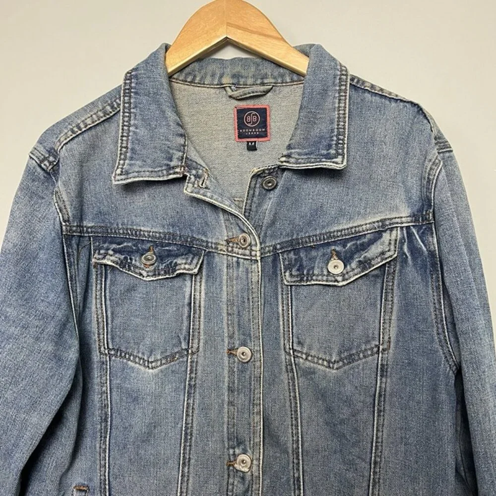 Boom Boom Jean‎ Jacket Sz M Not Your Girl Graphic Denim Distressed Pop Art Comic